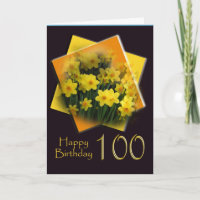 Daffodils - 100th Birthday Congratulations Card
