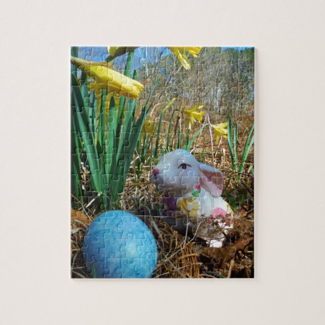 Daffodils and  Blue Easter egg Jigsaw Puzzle (Vertical)