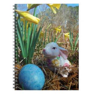 Daffodils and Blue Easter egg Notebook