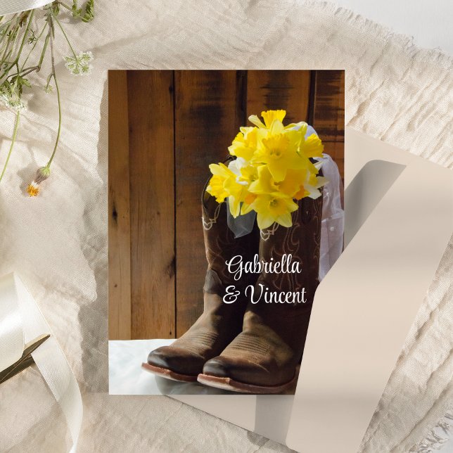 Daffodils and Cowboy Boots Barn Wedding Flat Notes (Creator Uploaded)