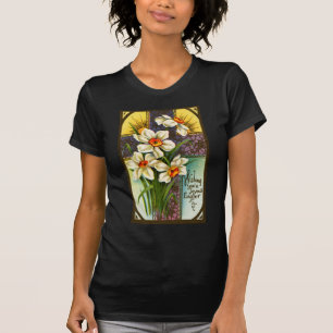 Daffodils and Cross Vintage Easter T-Shirt