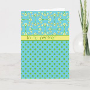 Daffodils and Polka Dots, Easter Card, Partner Holiday Card
