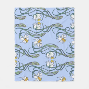 Daffodils Art: Nouveau Spring Fleece Blanket