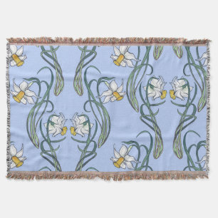Daffodils Art: Nouveau Spring Throw Blanket