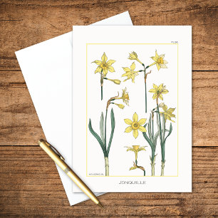 Daffodils Botanical of Maurice Verneuil Blank Card