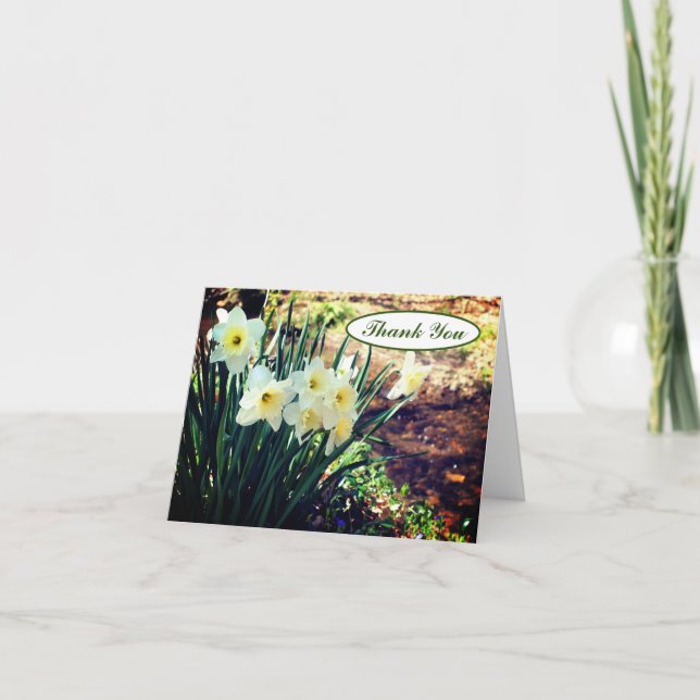 Daffodils By Brook Customisable Thank You Card (Front)