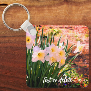 Daffodils By Brook Flower Personalised Key Ring