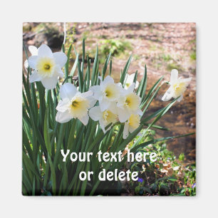 Daffodils By Brook Flower Personalised Magnet