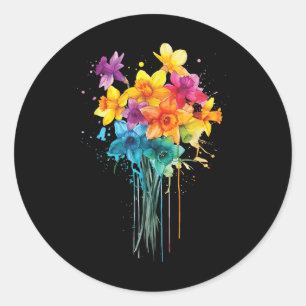 Daffodils  classic round sticker