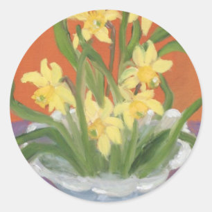 DAFFODILS CLASSIC ROUND STICKER