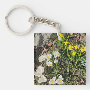 Daffodils & Crocus Acrylic Key Ring