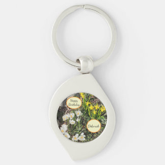 Daffodils & Crocus Birthday  Key Ring
