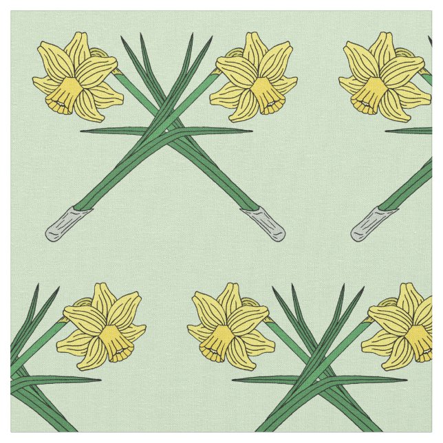 Daffodils Crossed Fabric (Close Up)