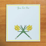Daffodils Crossed Notepad<br><div class="desc">This design by Richard H. Fay features two daffodils displayed crossed. The daffodil has come to symbolize Wales and has been adopted as the national flower of Wales.</div>
