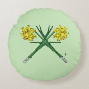 Daffodils Crossed Round Cushion
