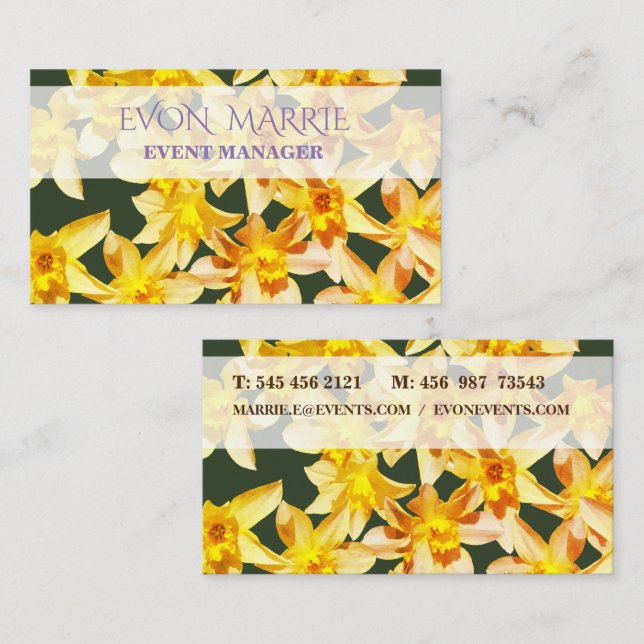 Daffodils   floral Busines Card (Front/Back)