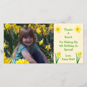 Daffodils Flowers Cream Thank You Card