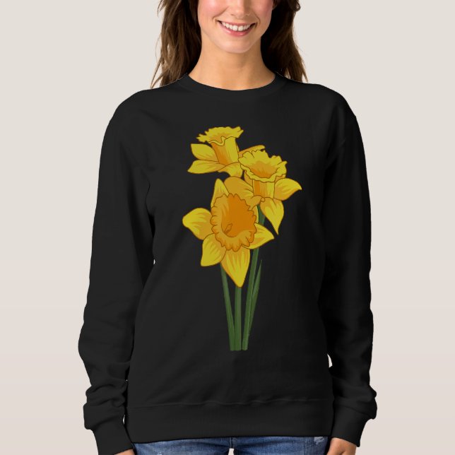 Daffodils Flowers Floral Style Spring Easter Garde Sweatshirt (Front)