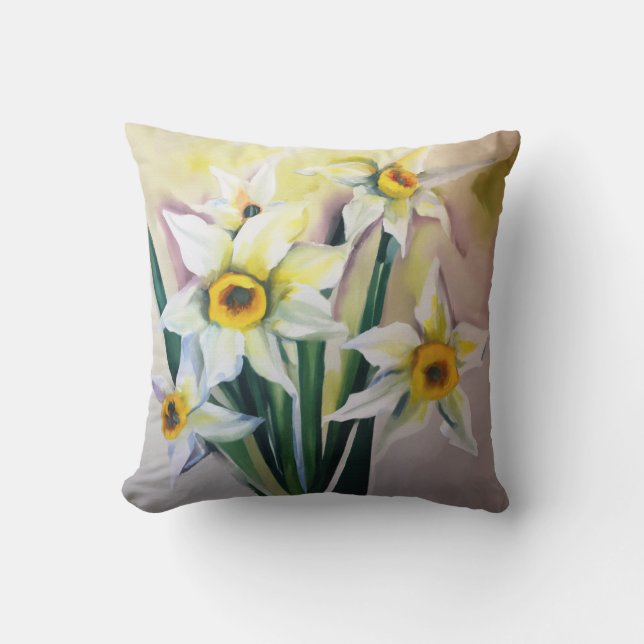 Daffodils for Spring and Easter Decor Cushion (Front)