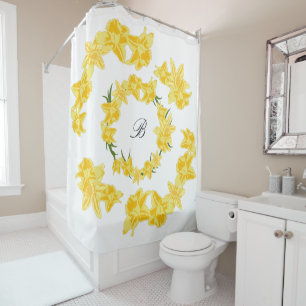 Daffodils illustration shower curtain