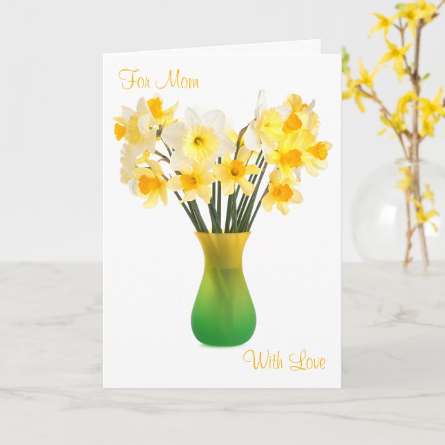 Daffodils in a Vase Greeting Card (Yellow Flower)
