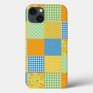 Daffodils iPad Mini Case, Country Faux-Patchwork iPhone 13 Case