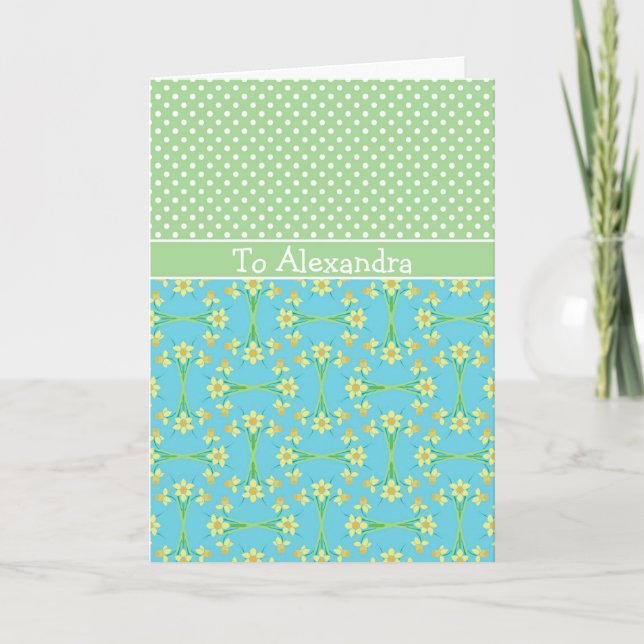 Daffodils, March Birthday Card to Personalize (Front)