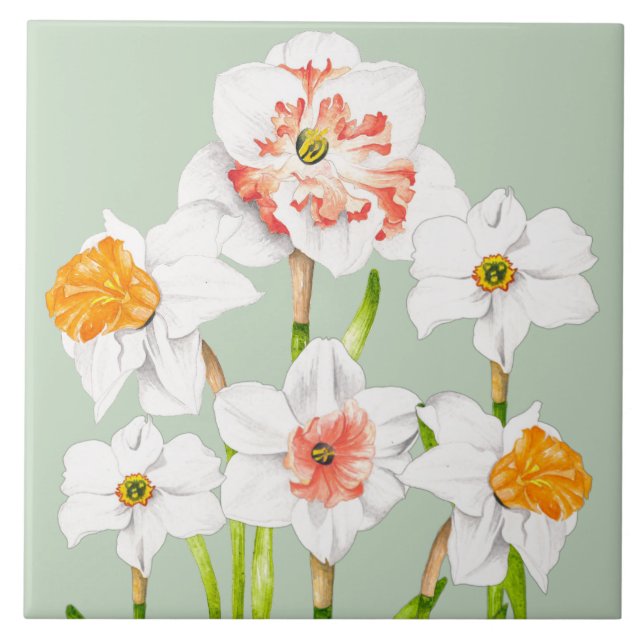 Daffodils on a Ceramic Tile (Front)