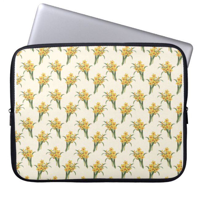 Daffodils pattern laptop sleeve (Front)