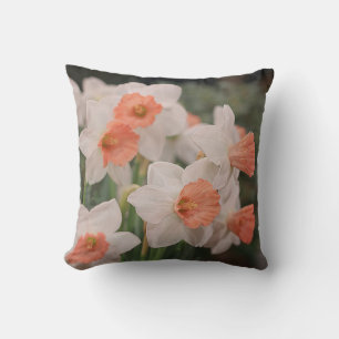 Daffodils Peach Cushion