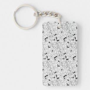 Daffodils spring floral pattern key ring