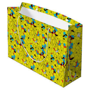 Daffodils spring floral pattern large gift bag
