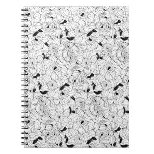 Daffodils spring floral pattern notebook