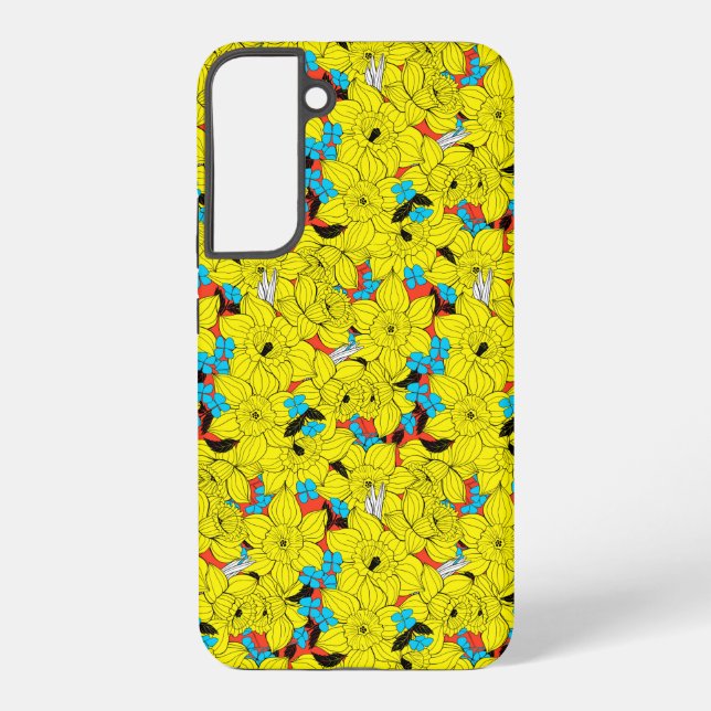 Daffodils spring floral pattern samsung galaxy s22+ case (Back)