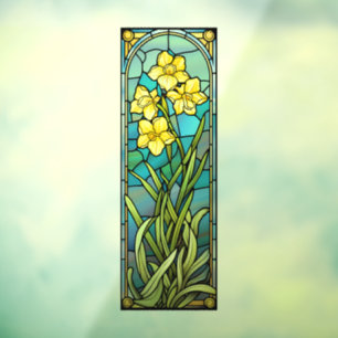 Daffodils Stained Glass Style Window Cling