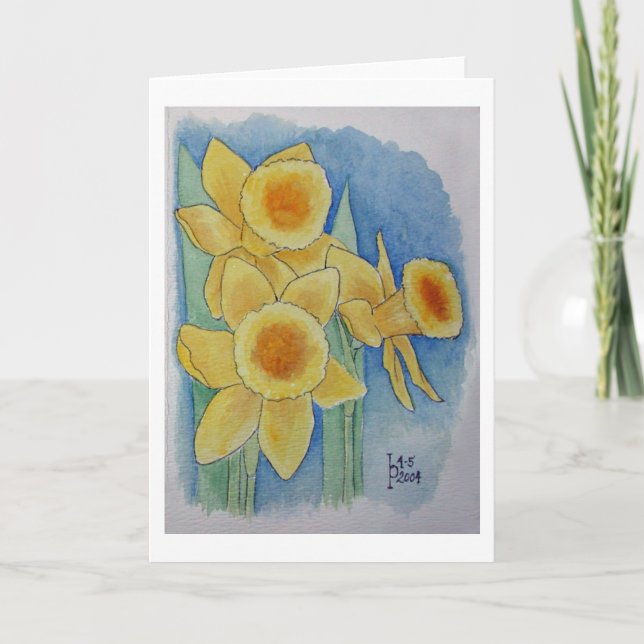 Daffodils - Watercolor Card (Front)
