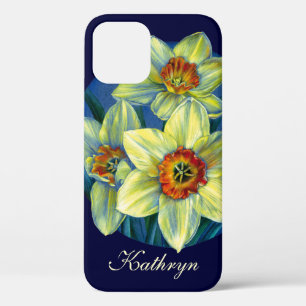 Daffodils yellow blue personalised spring case