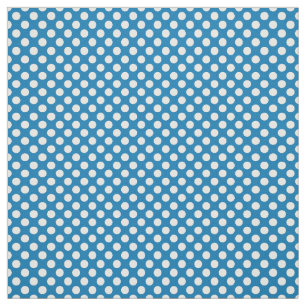 Daffy-down Dillies Jumbo White Polka Dots on Blue Fabric