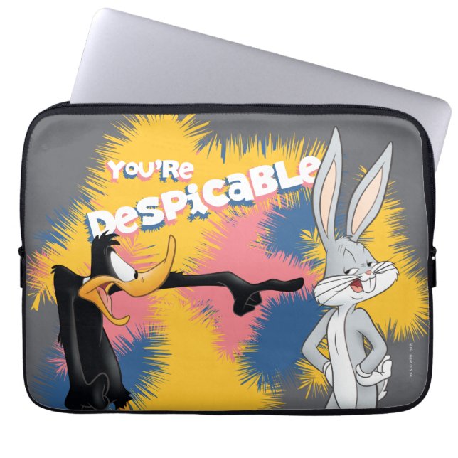 DAFFY DUCK™ & BUGS BUNNY™ "You're Despicable" Laptop Sleeve (Front)