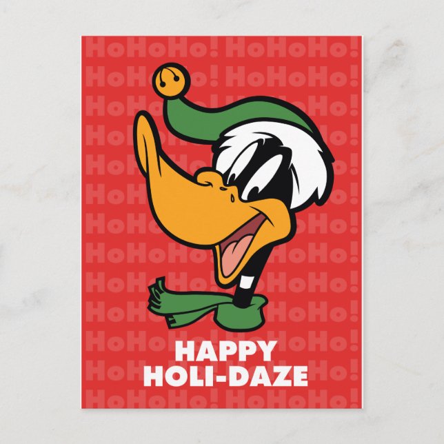DAFFY DUCK™ "Happy Holi-Daze" Holiday Postcard (Front)
