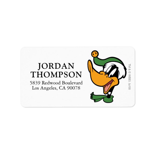 DAFFY DUCK™ "Happy Holi-Daze" Label (Front)