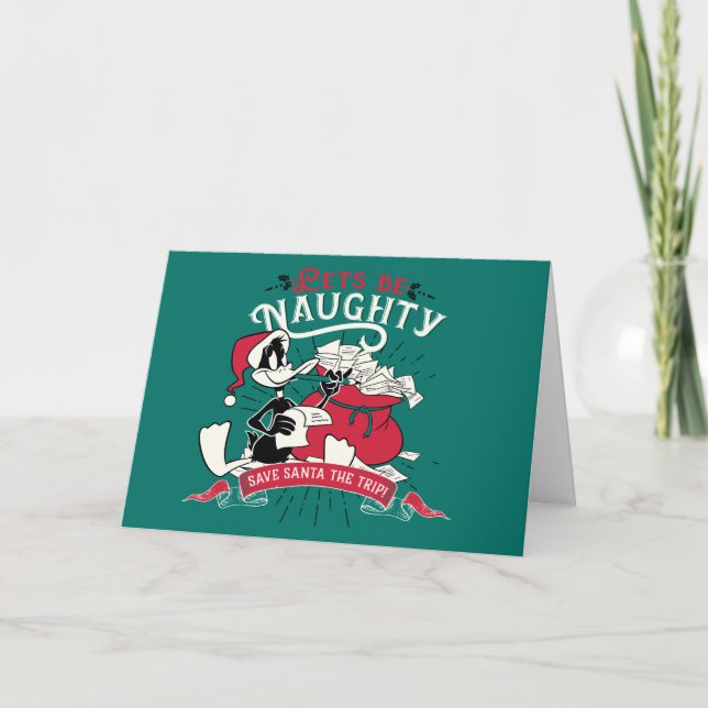 DAFFY DUCK™ - Let's Be Naughty Holiday Card (Front)