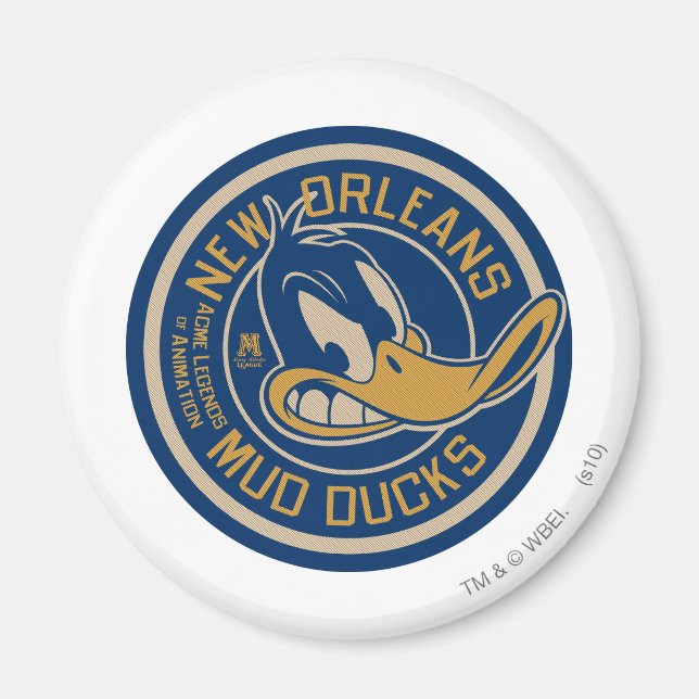 DAFFY DUCK™ Mud Ducks Round Logo Magnet (Front)