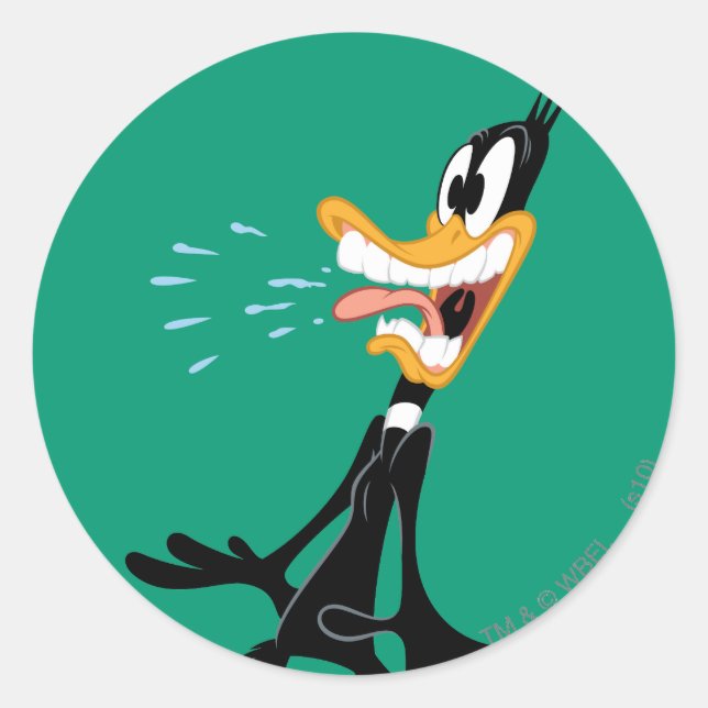 DAFFY DUCK™ Scared Classic Round Sticker (Front)