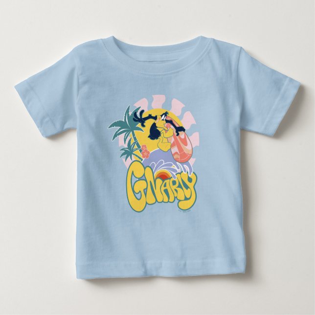 DAFFY DUCK™ Surfing - Gnarly Baby T-Shirt (Front)