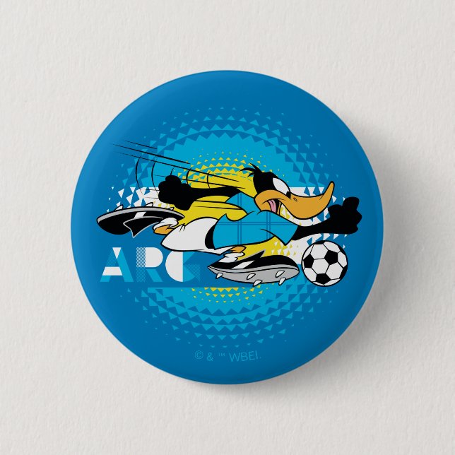 DAFFY DUCK™ Team Argentina Soccer Graphic 6 Cm Round Badge (Front)