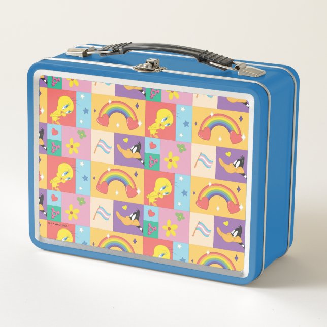 DAFFY DUCK™ & TWEETY™ - Pride Pattern Metal Lunch Box (Front)