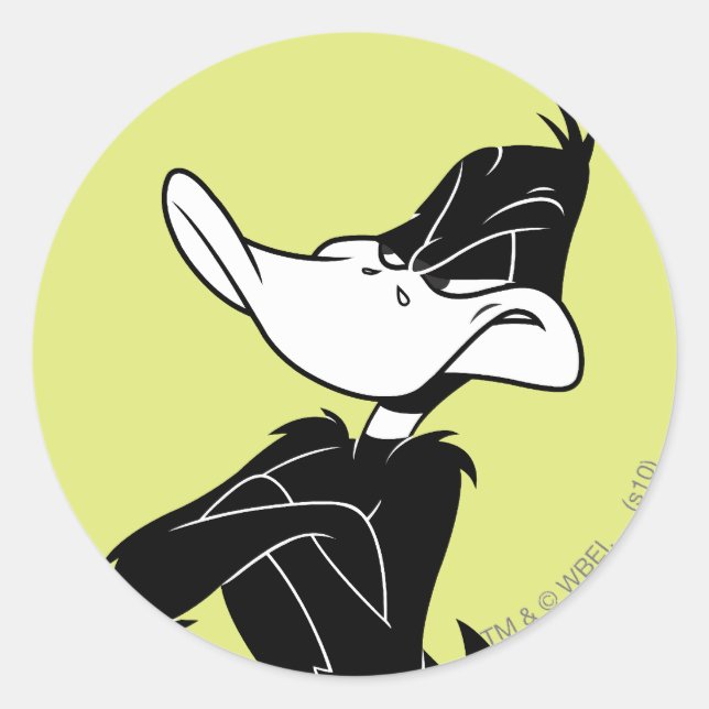 DAFFY DUCK™ with Arms Crossed Classic Round Sticker (Front)
