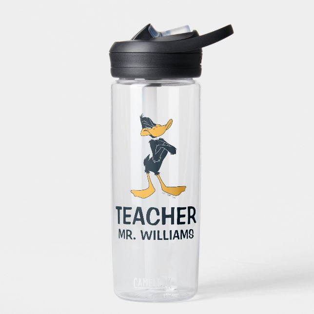 DAFFY DUCK™ with Arms Crossed Teacher Water Bottle (Left)