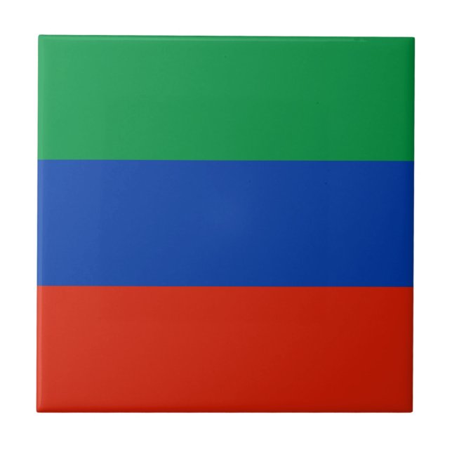 Dagestan Flag Ceramic Tile (Front)